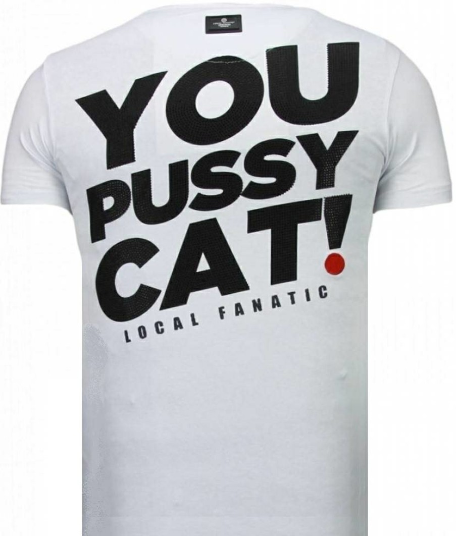 Camisetas local fanatic | Camiseta Hombre - Pussy Cat - Blanco