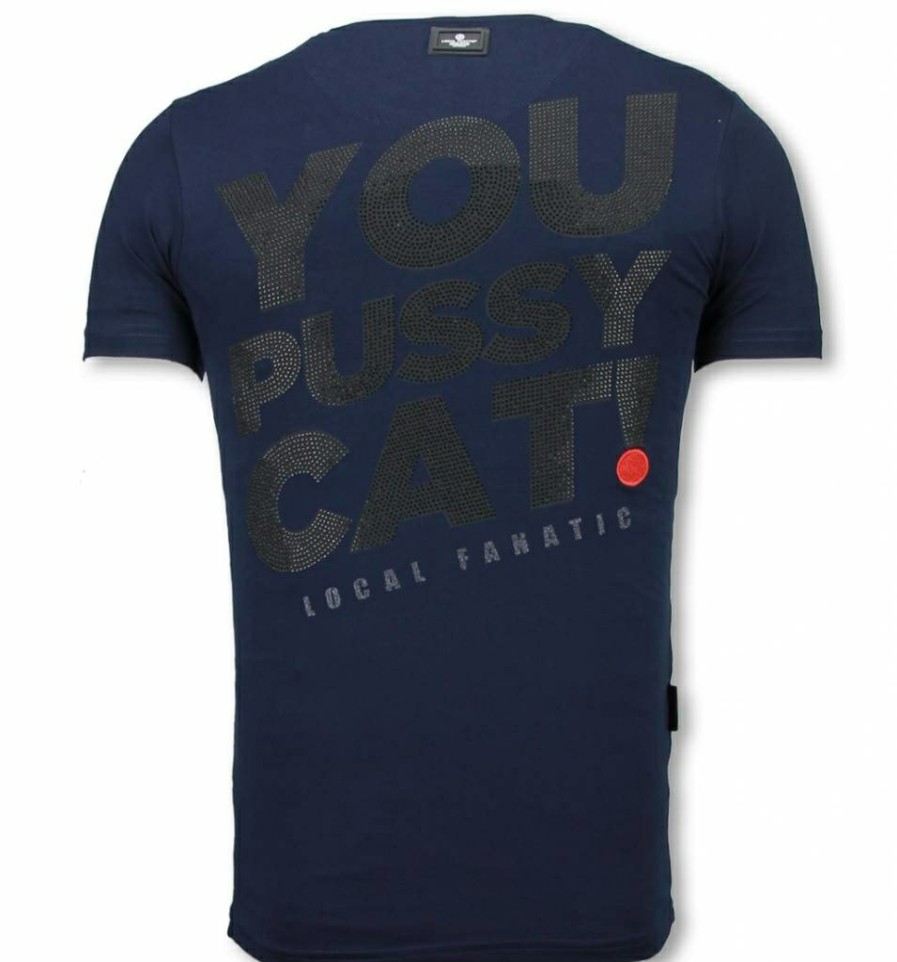 Camisetas local fanatic | Camiseta Hombre - Pussy Cat - Azul