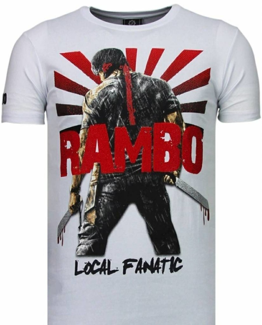 Camisetas local fanatic | Camiseta Hombre - Rambo - Blanco