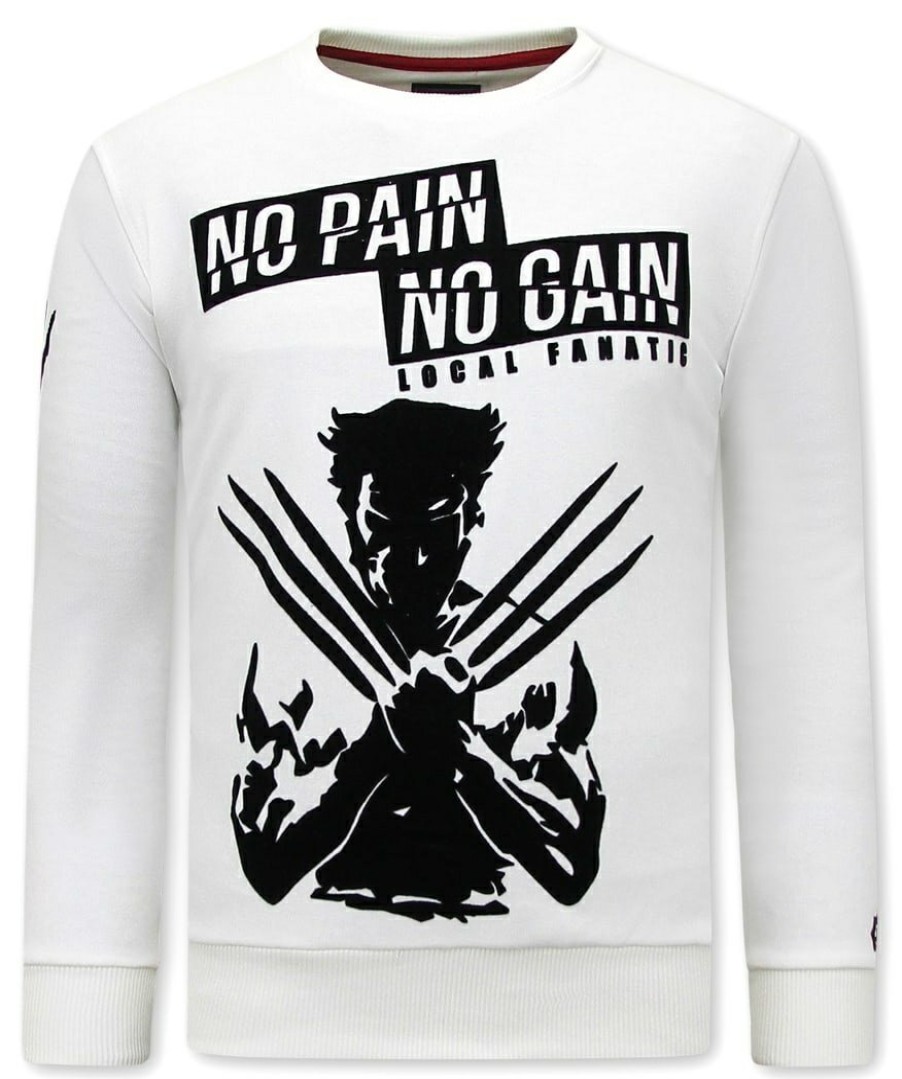 Sudaderas local fanatic | Sudadera Hombre - Wolverine - Blanco