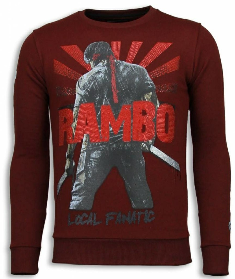 Sudaderas local fanatic | Sudadera Hombre - Rambo - Burdeos