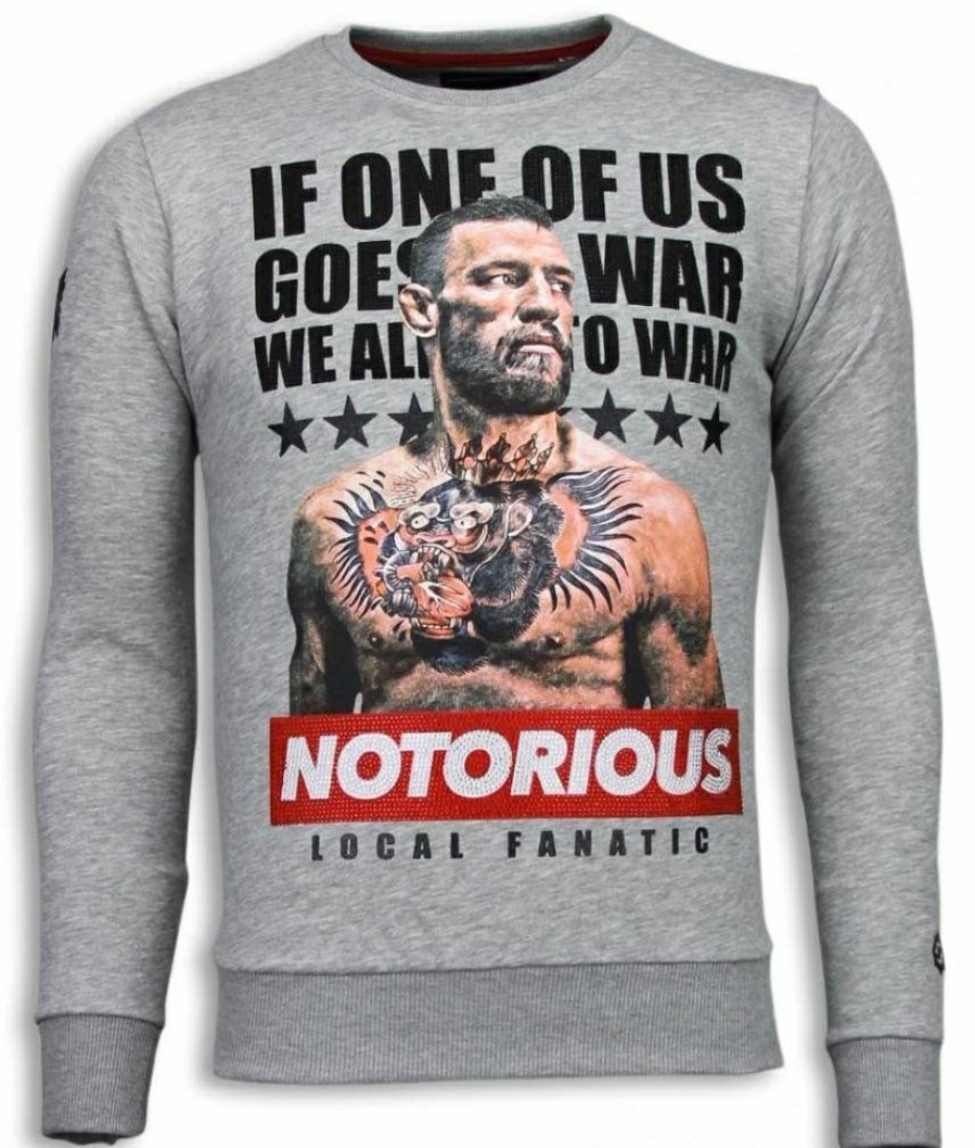 Sudaderas local fanatic | Sudadera Hombre - Conor Mcgregor - Gris