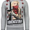 Sudaderas local fanatic | Sudadera Hombre - Marilyn Rockstar - Gris