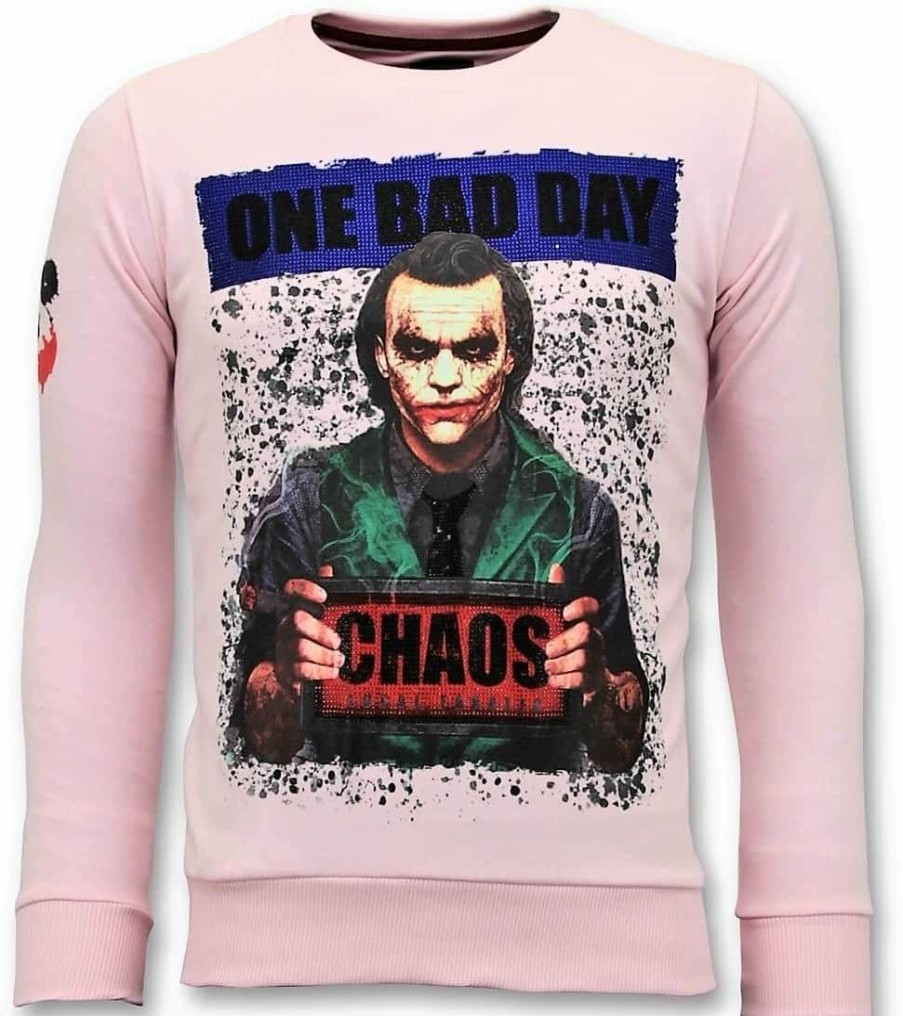 Sudaderas local fanatic | Sudadera Hombre - The Joker Chaos - Rosa