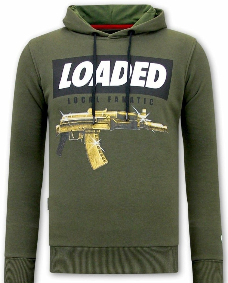 Sudaderas local fanatic | Hombres Con Capucha - Loaded Gun - Verde