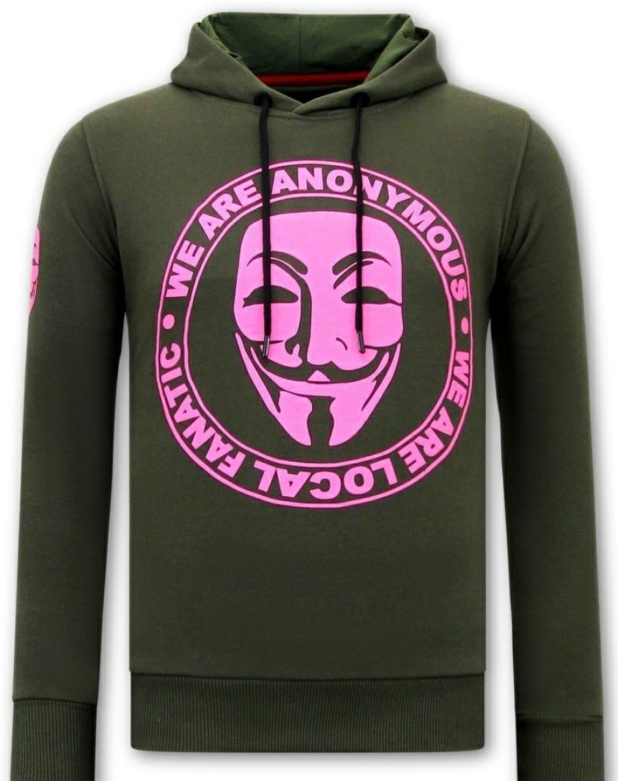 Sudaderas local fanatic | Hombres Con Capucha - We Are Anonymous - Verde