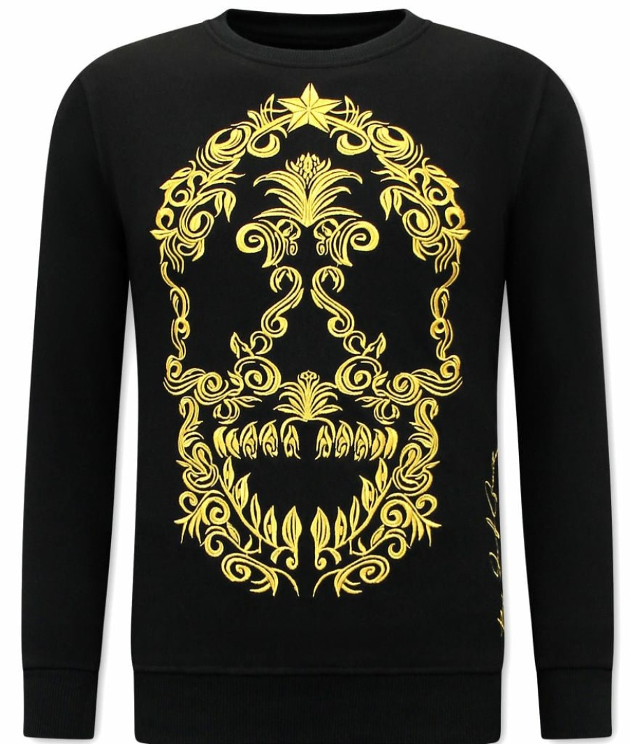 Chandals local fanatic | Chandal Hombres- Golden Skull Embroidery - Negro