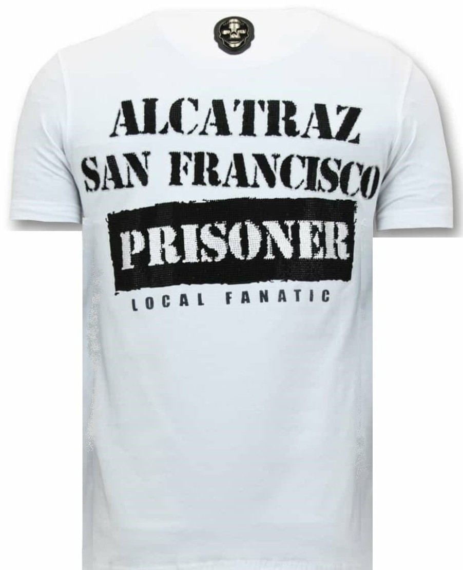 Camisetas local fanatic | Camiseta Hombre - Alcatraz Prisoner - Blanco