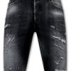 Pantalones Cortos local fanatic | Destroyed Shorts With Paint Splatter - Slim Fit -1086- Negro